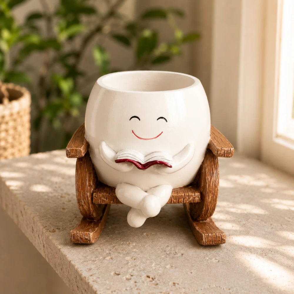 Smiley Rocking Chair Planter