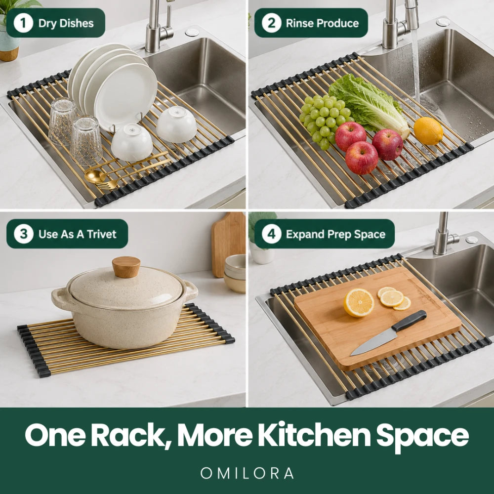 Liora Gold Dish Drain Rack