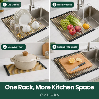 Liora Gold Dish Drain Rack