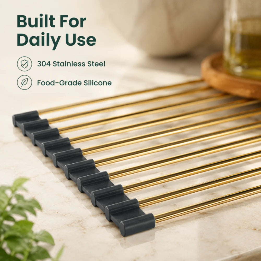 Liora Gold Dish Drain Rack