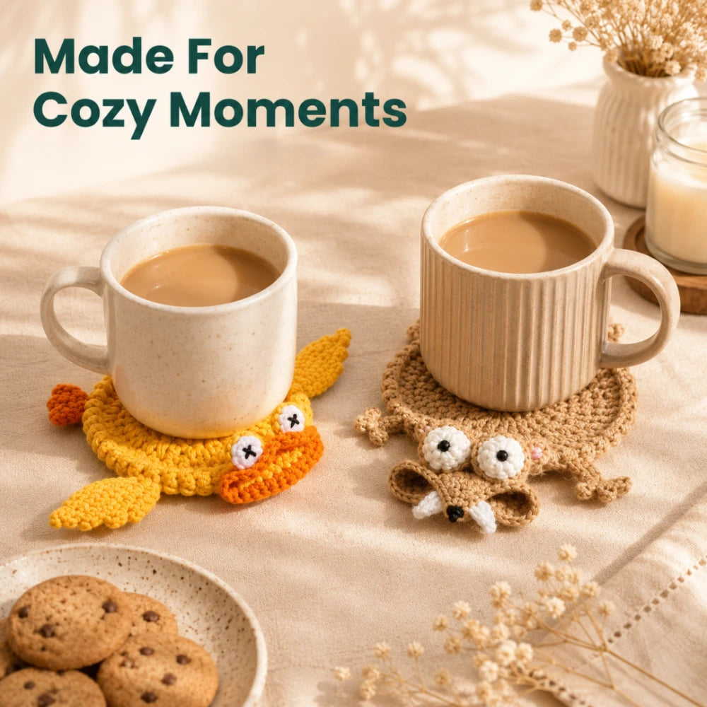 Handmade Animal Crochet Coasters - Limited Time Offer