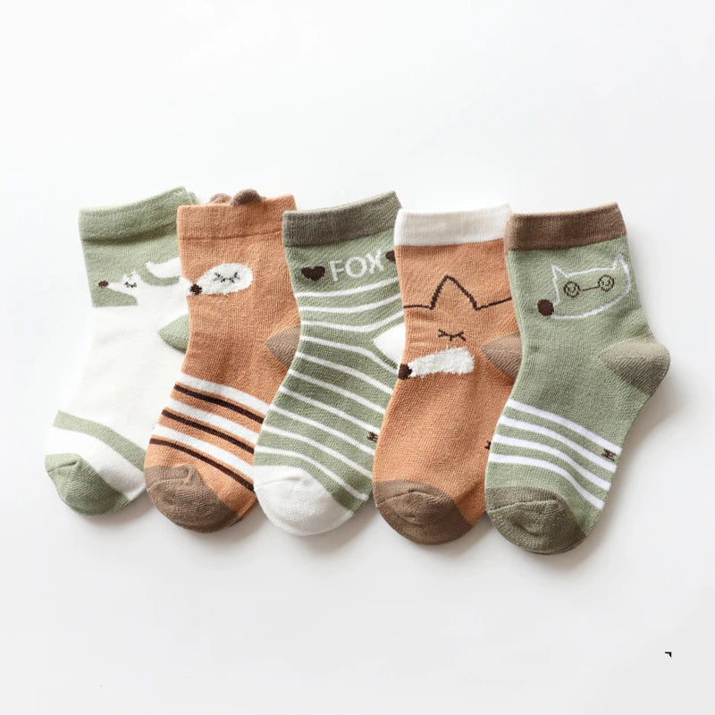 Cartoon Cotton Socks (5 Pairs)