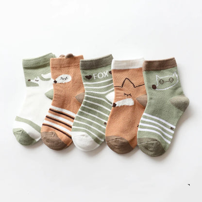 Cartoon Cotton Socks (5 Pairs)