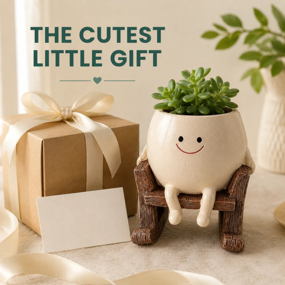 Smiley Rocking Chair Planter