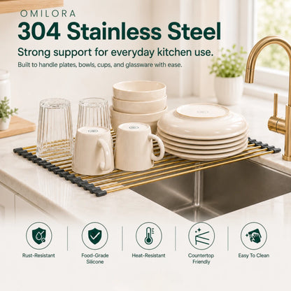 Liora Gold Dish Drain Rack