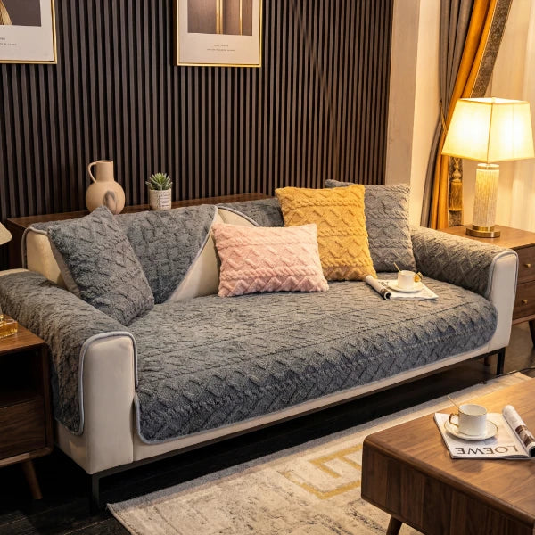Plush Non-Slip Sofa Cover