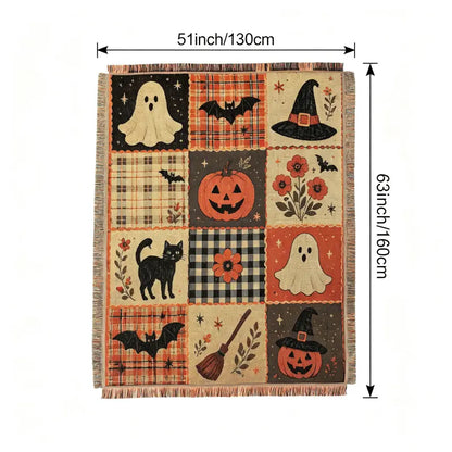 Vintage Halloween Woven Blanket