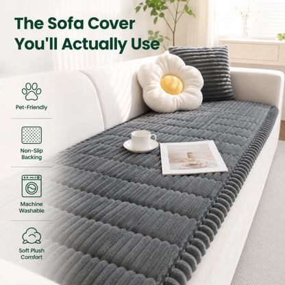 Plush Non-Slip Sofa Cover