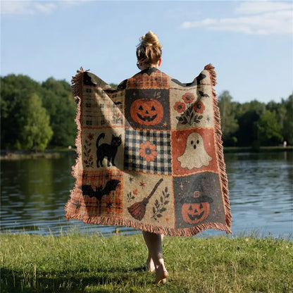 Vintage Halloween Woven Blanket