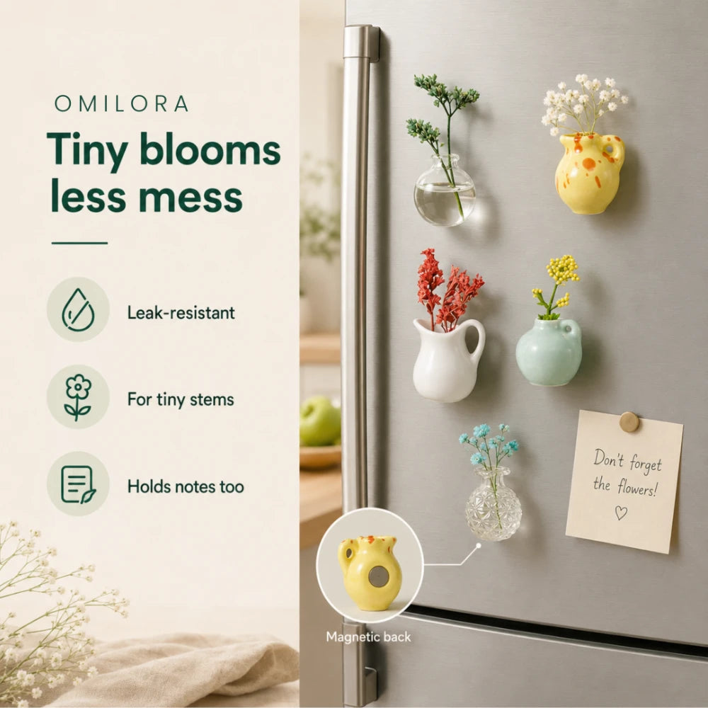 Florette Mini Vase Ceramic Magnets - Limited Time Offer