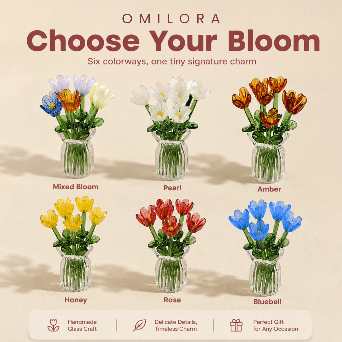 Florette Glass Bouquet