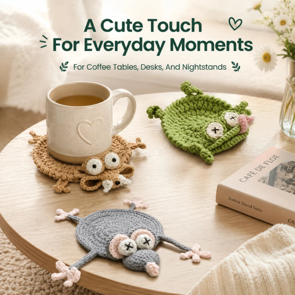Handmade Animal Crochet Coasters - Limited Time Offer