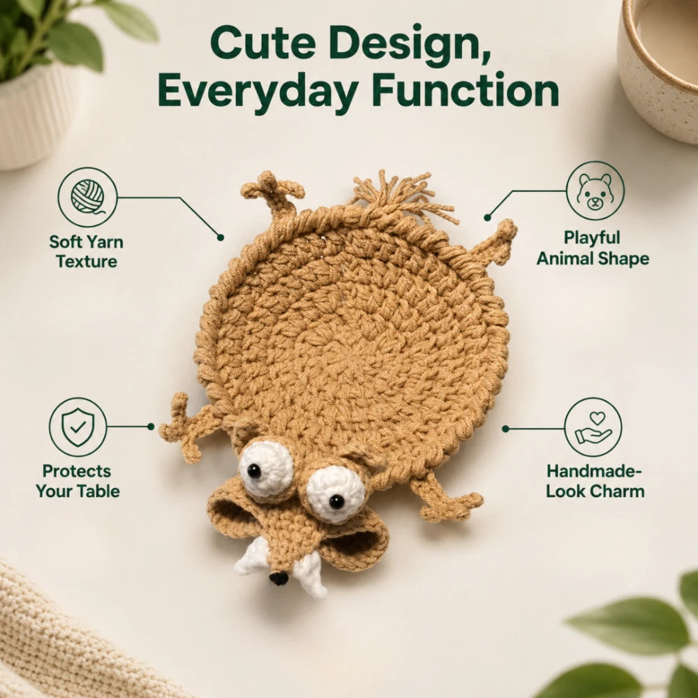 Handmade Animal Crochet Coasters - Limited Time Offer