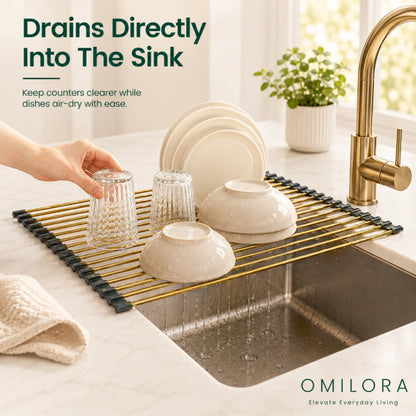 Liora Gold Dish Drain Rack