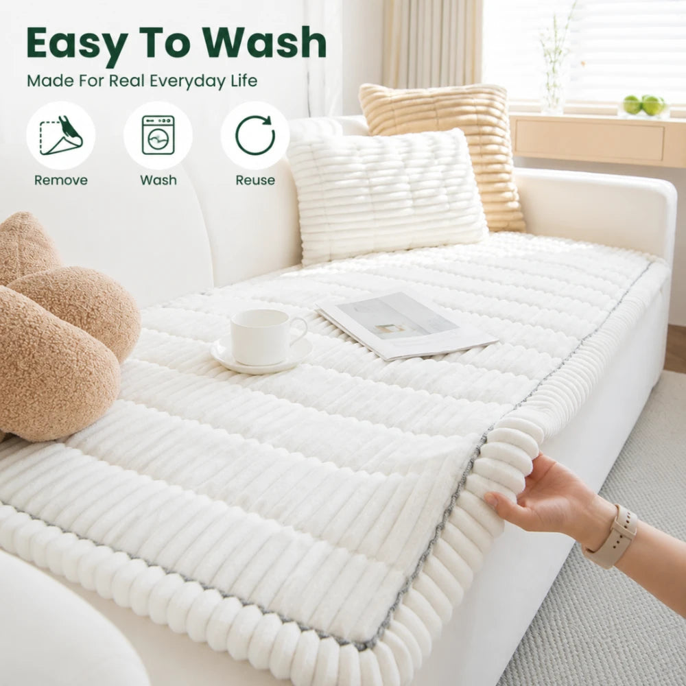 Plush Non-Slip Sofa Cover