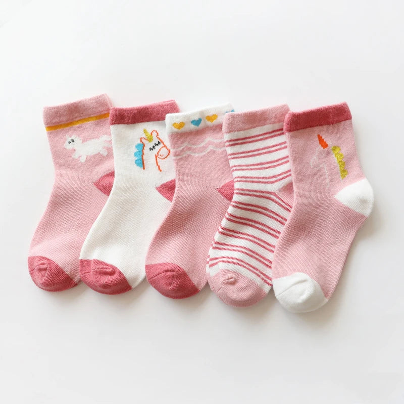 Cartoon Cotton Socks (5 Pairs)