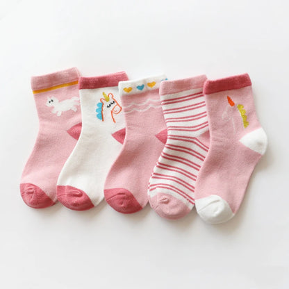 Cartoon Cotton Socks (5 Pairs)