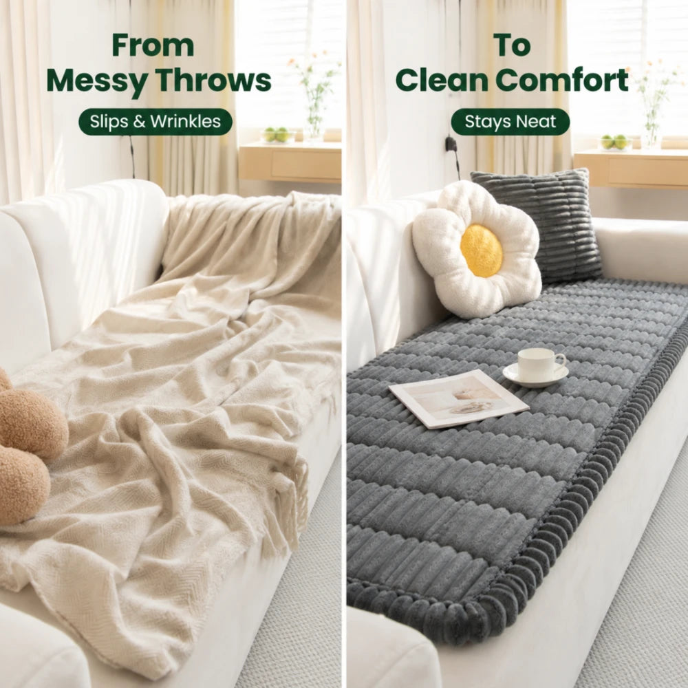 Plush Non-Slip Sofa Cover