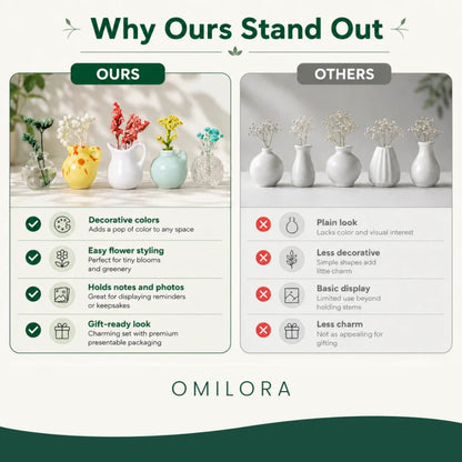 Florette Mini Vase Ceramic Magnets - Limited Time Offer