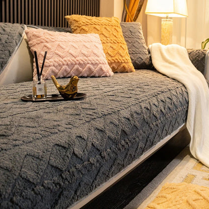 Plush Non-Slip Sofa Cover