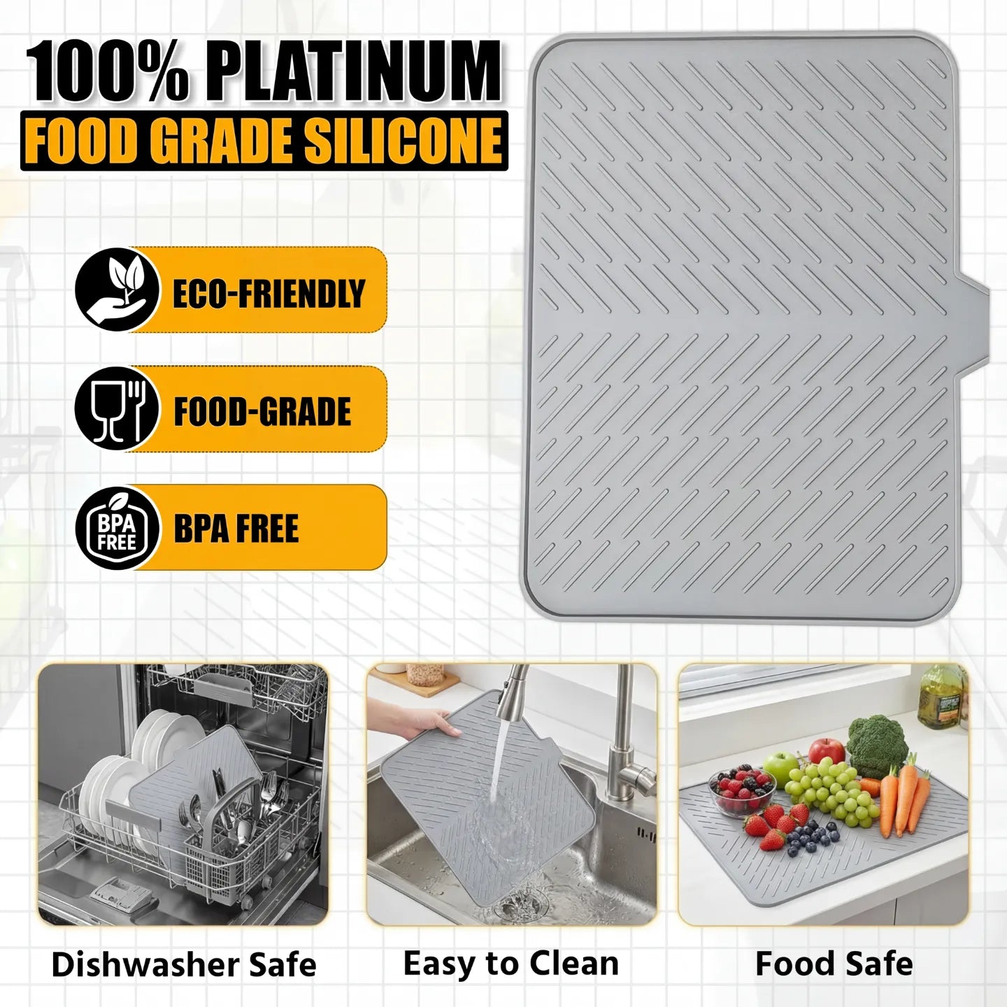 SelfDrain Silicone Mat