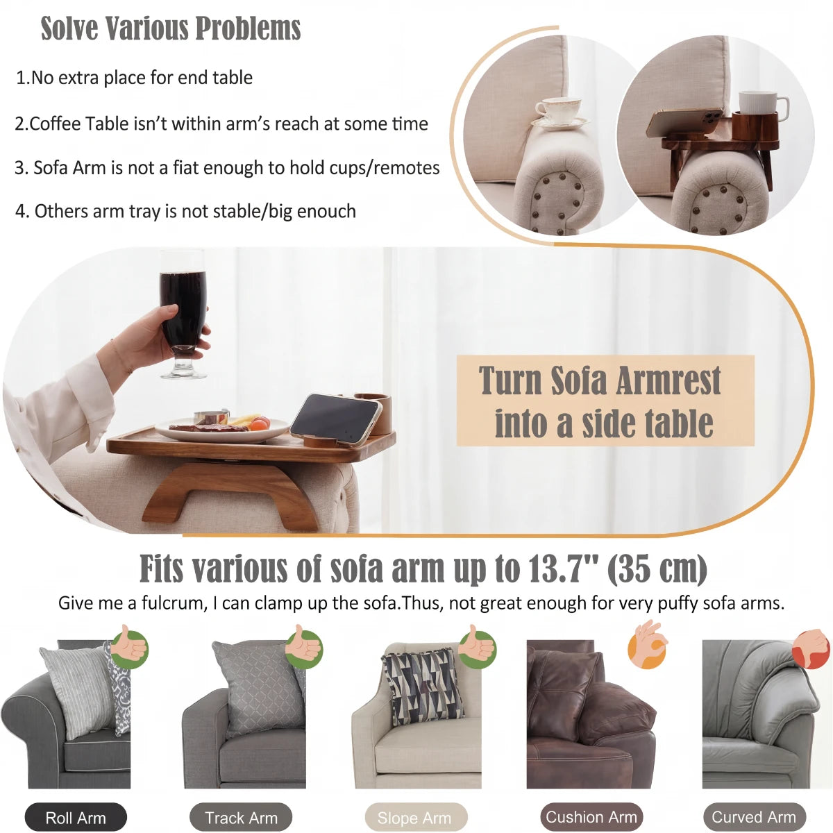 Acacia Sofa Armrest - Limited Time Offer