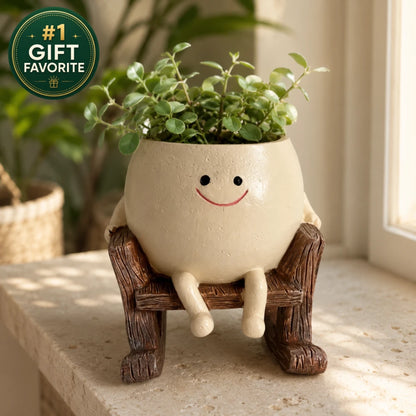 Smiley Rocking Chair Planter