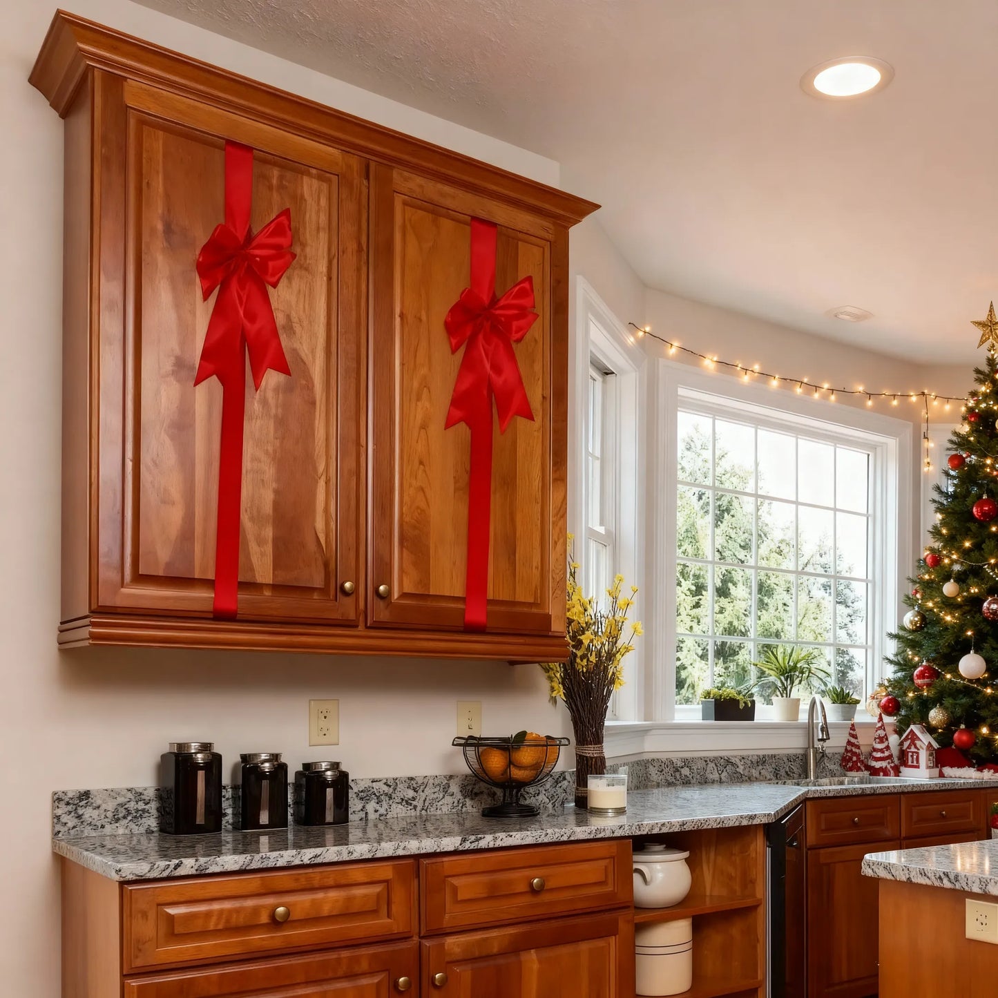 Holiday Cabinet Bows