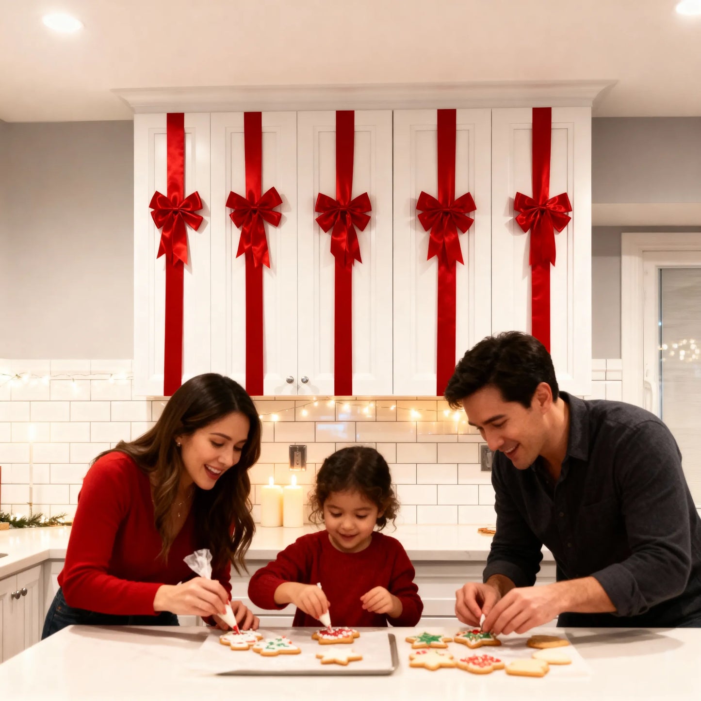 Holiday Cabinet Bows