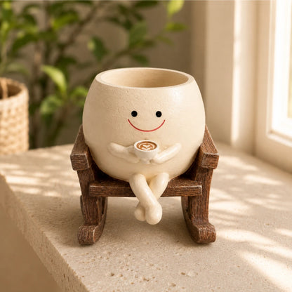 Smiley Rocking Chair Planter